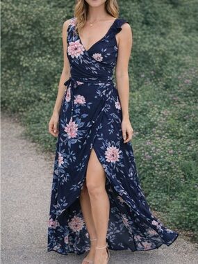 Lulus Soleblu Floral wrap dress